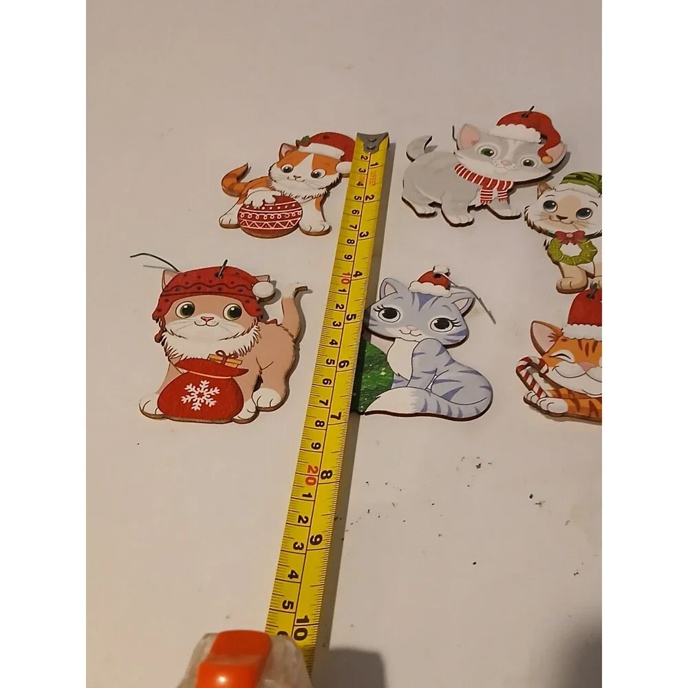 32 Christmas Cat  Kitten Ornaments Chunful Ornaments  Wooden Hanging Tree